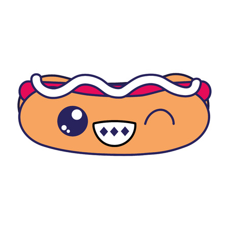 Hot dog of fast food urban and tasty menu theme Isolated design Vector illustrationのイラスト素材