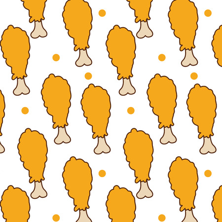 Chicken of fast food urban and tasty menu theme. Isolated design vector illustration.のイラスト素材