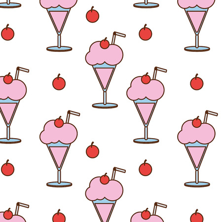 Ice cream of sweet and dessert food theme Isolated design Vector illustrationのイラスト素材