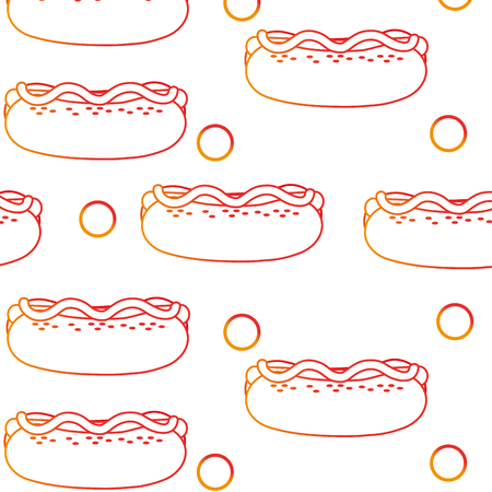 Hot dog background of fast food urban and tasty menu theme Isolated design Vector illustrationのイラスト素材