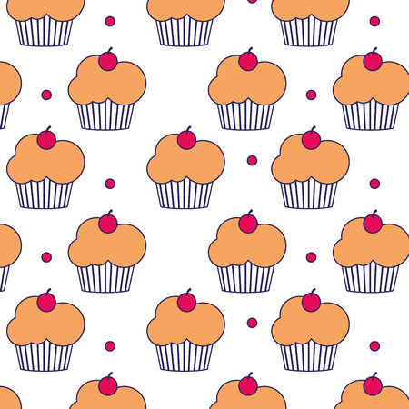 Cupcake nd backgroof dessert sweet and bakery theme Isolated design Vector illustrationのイラスト素材