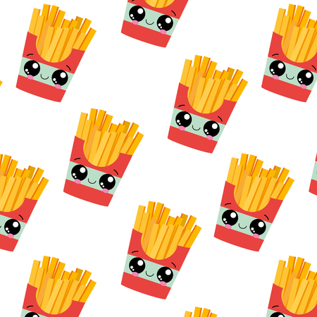 French fries background of fast food urban and tasty menu theme Isolated design Vector illustrationのイラスト素材