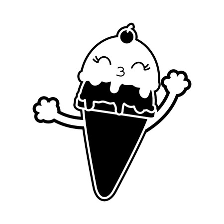 Ice cream of sweet and dessert food theme Isolated design Vector illustration.のイラスト素材