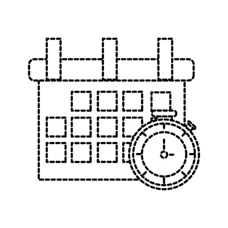 Calendar and chronometer of delivery shipping and logistics theme Isolated design Vector illustrationのイラスト素材