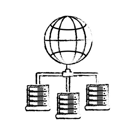 Web hosting of data center and base theme Isolated design Vector illustrationのイラスト素材