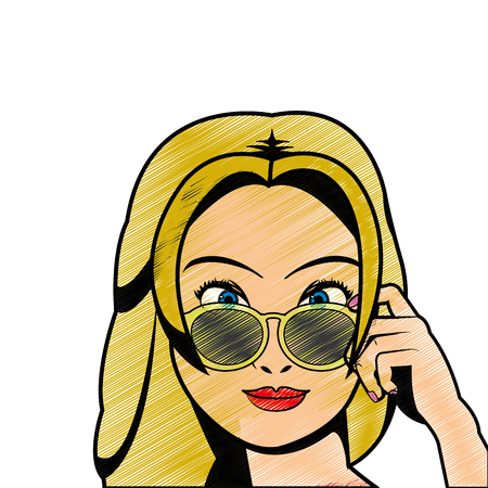 Retro woman of vintage girl and female beauty theme Isolated design Vector illustrationのイラスト素材