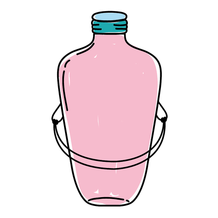 Long mason jar with wire handle design vector illustration.のイラスト素材