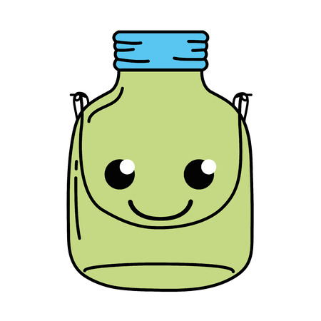 Smile mason glass with wire handle vector illustration.のイラスト素材
