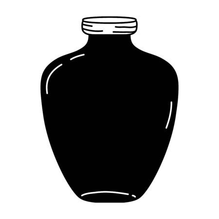 Silhouette middle mason jar preserve style vector illustration.のイラスト素材