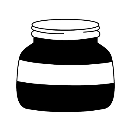 Silhouette small and wide mason glass style vector illustration.のイラスト素材