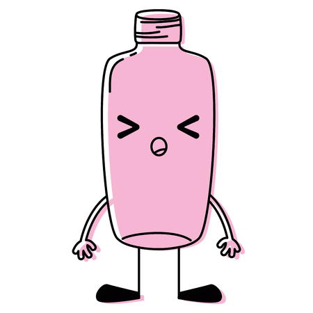 Color sleeping mason glass kawaii with arms and legs vector illustration.のイラスト素材