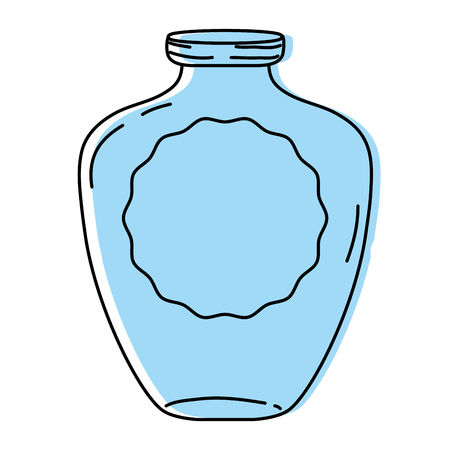 Color mason jar with sticker and arms vector illustrationのイラスト素材