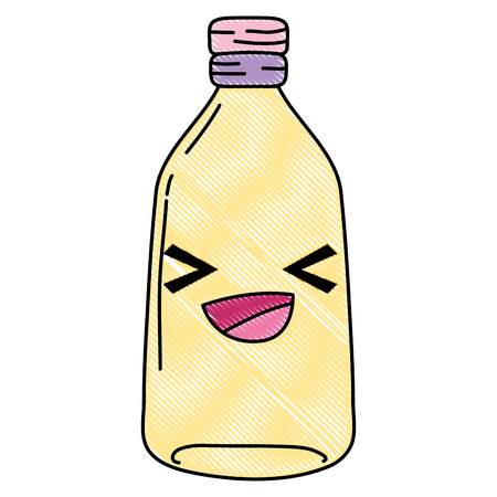 grated happy mason glass kawaii cartoonのイラスト素材