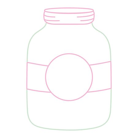 Color line mason glass with circle sticker decoration.のイラスト素材