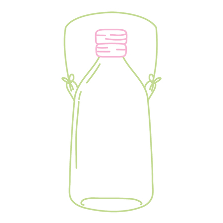 color line long mason jar with wire handle vector illustrationのイラスト素材