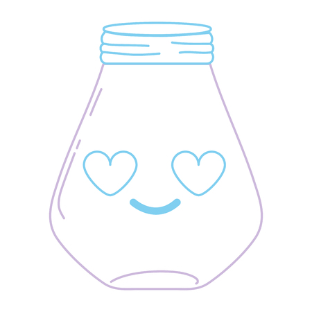 color line mason jar in love kawaii cartoon vector illustrationのイラスト素材