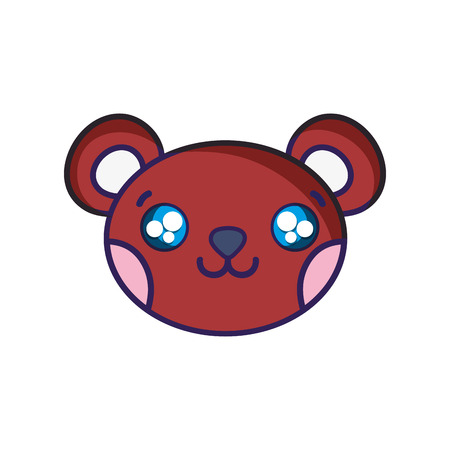 Happy bear head cute animal vector illustration.のイラスト素材