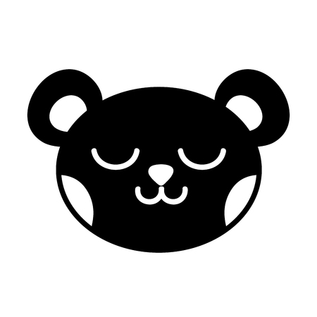 silhouette sleeping bear head cute animal vector illustrationのイラスト素材