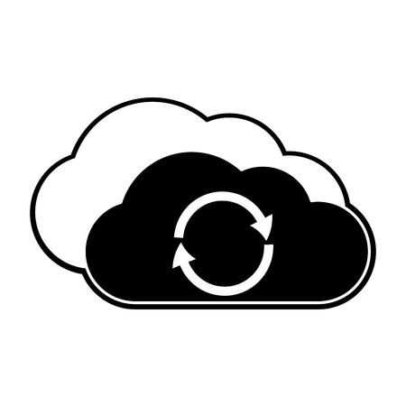 Cloud computing of storage technology and virtual theme Isolated design Vector illustrationのイラスト素材