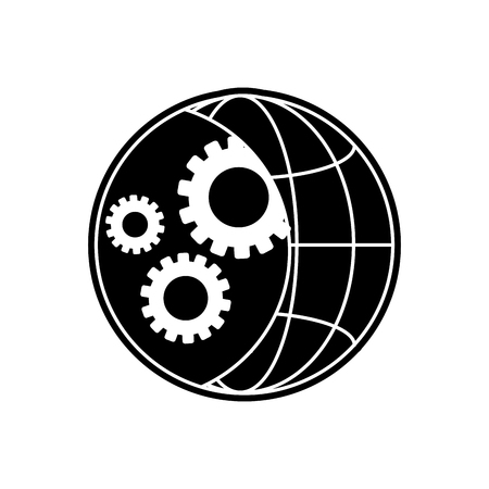 Global sphere of communication internet and connectivity theme Isolated design Vector illustrationのイラスト素材