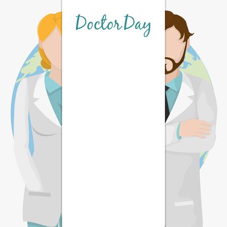 Woman and man doctor of medical health care and hospital theme Vector illustrationのイラスト素材
