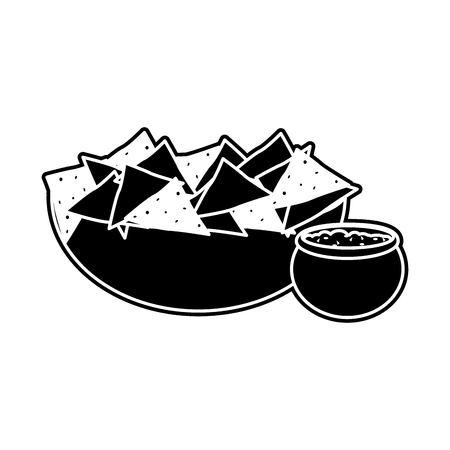 Nachos of mexican food and traditional cuisine theme Isolated design Vector illustrationのイラスト素材
