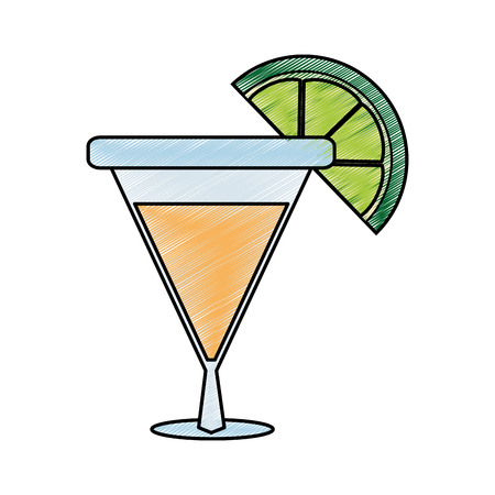 Cocktail of alcohol drink and glass theme Isolated design Vector illustrationのイラスト素材