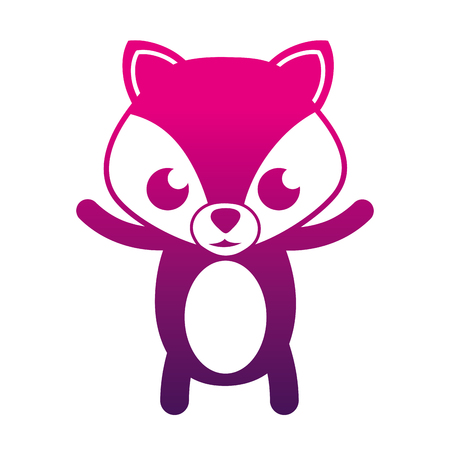 silhouette happy fox cute wild animal vector illustrationのイラスト素材