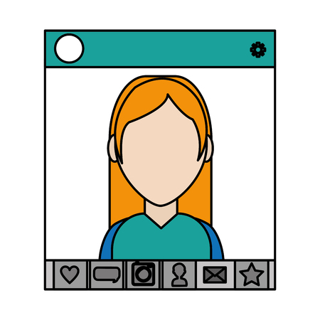 Girl and chat designのイラスト素材