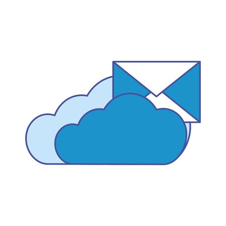 Cloud computing of storage technology and virtual theme Isolated design Vector illustrationのイラスト素材