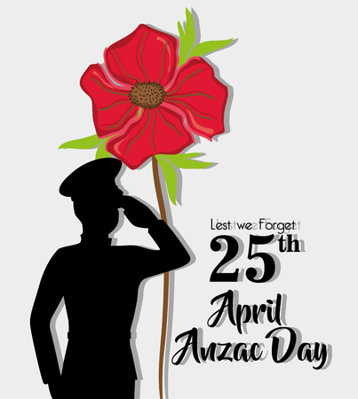 anzac day holiday on 25 april memory vector illustrationのイラスト素材