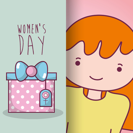 womens day celebration with present gift vector illustrationのイラスト素材