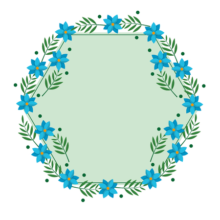 Flowers circle of hello april spring nature garden and floral theme Vector illustrationのイラスト素材
