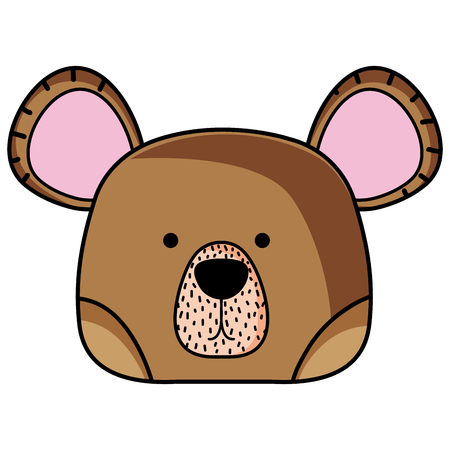 cute bear head wild animal vector illustrationのイラスト素材