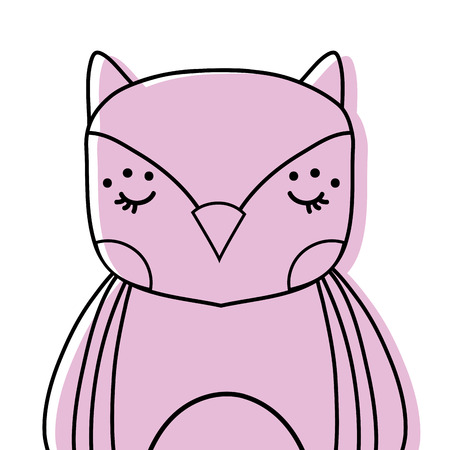 color adorable owl wild animal of the forest vector illustrationのイラスト素材