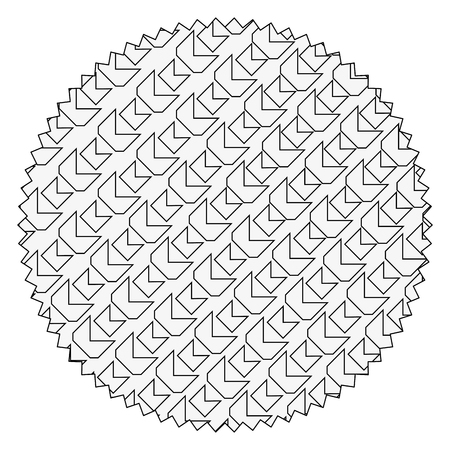 line circle with pattern shapes abstract background style vector illustrationのイラスト素材