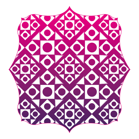 silhouette square with pattern seamless shapes background design vector illustrationのイラスト素材