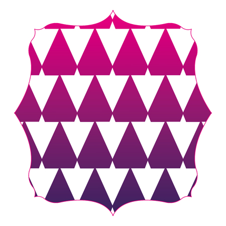 silhouette square with seamless pattern shapes background decoration vector illustrationのイラスト素材