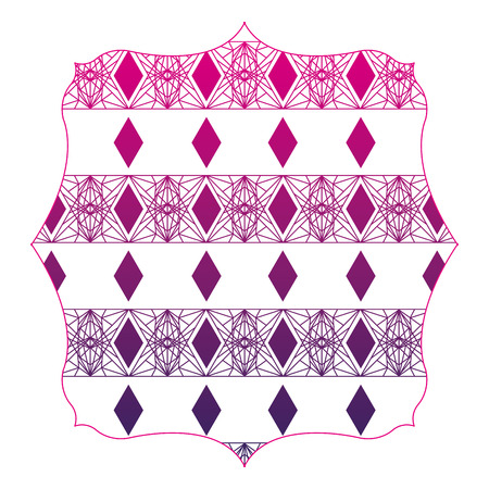 silhouette square with pattern graphic shapes background decoration vector illustrationのイラスト素材