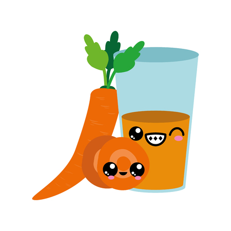 Carrot and juice design illustration on white background.のイラスト素材