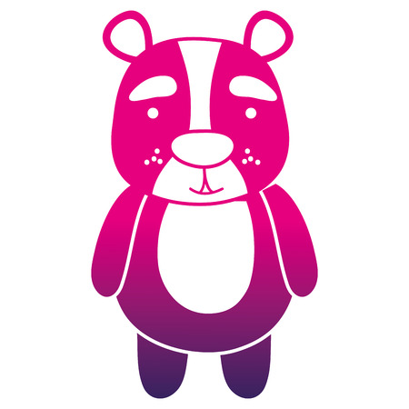 Color silhouette cute and surprised bear wild animal vector illustrationのイラスト素材