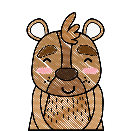grated adorable and happy bear wild animal vector illustrationのイラスト素材