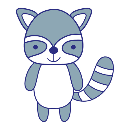 full color cute and happy raccoon wild animalのイラスト素材