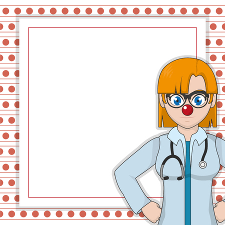 Clown doctor cartoon designのイラスト素材