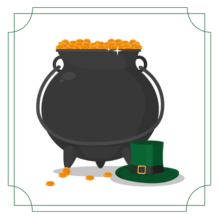 St Patrick's day design with hat and money pot illustration.のイラスト素材