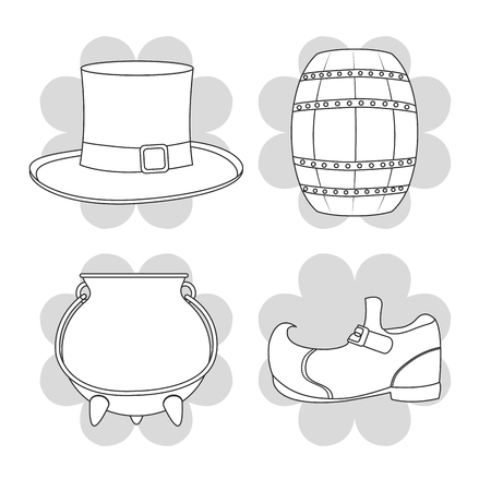 Icon set of st patricks day and ireland celebration theme Vector illustrationのイラスト素材