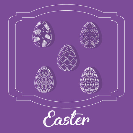 Eggs of happy easter spring and decoration theme Vector illustrationのイラスト素材