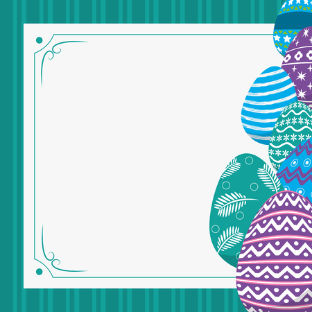 Eggs of happy easter spring and decoration theme Vector illustrationのイラスト素材