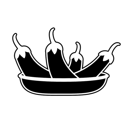 Eggplants of vegetable healthy and organic food theme Isolated design Vector illustrationのイラスト素材