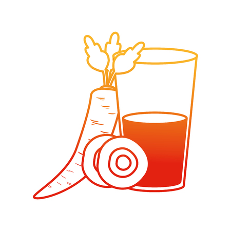 Carrot and juice of vegetable healthy and organic food theme Isolated design Vector illustrationのイラスト素材